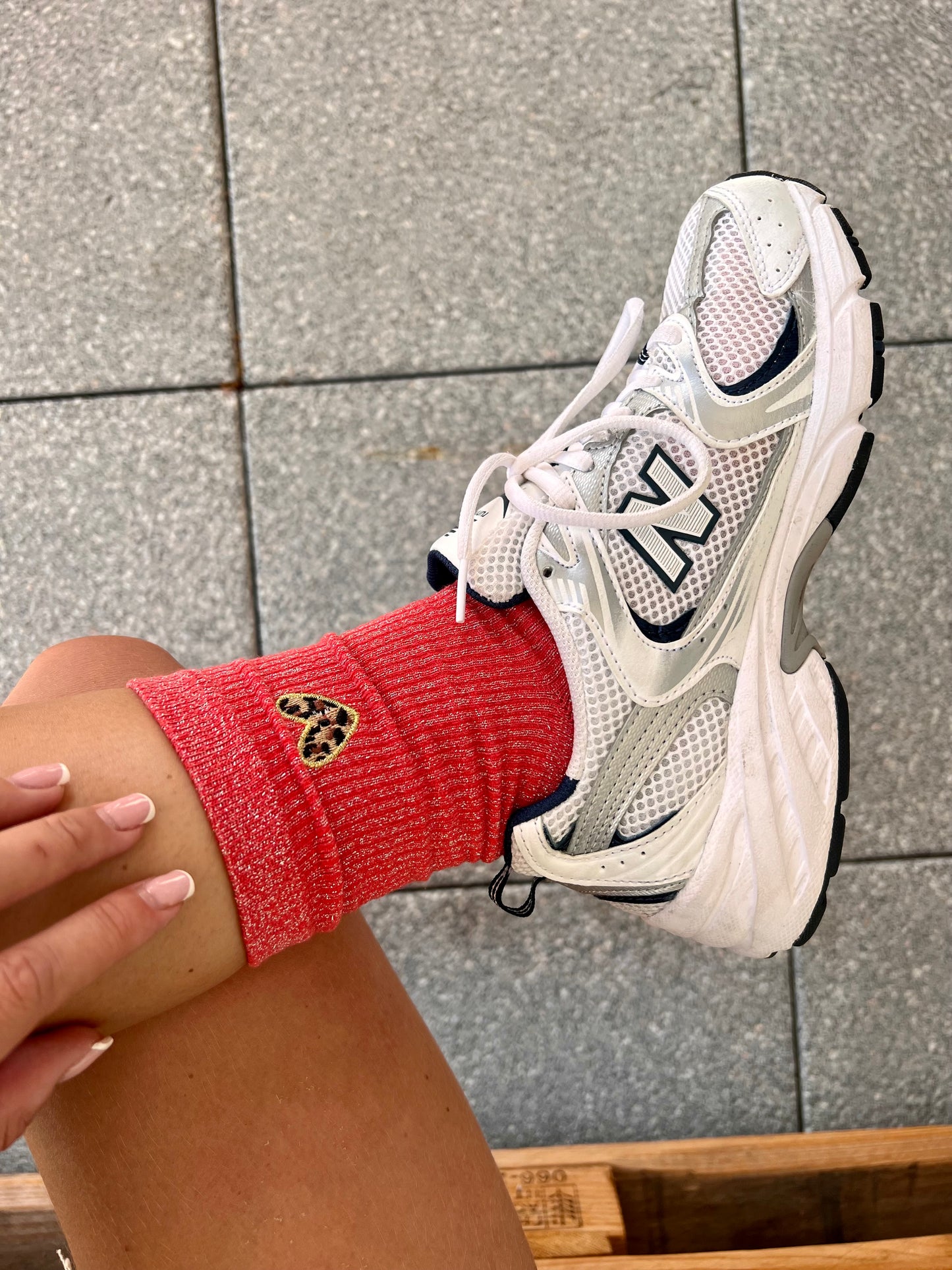 Chaussettes paillettes Coeur
