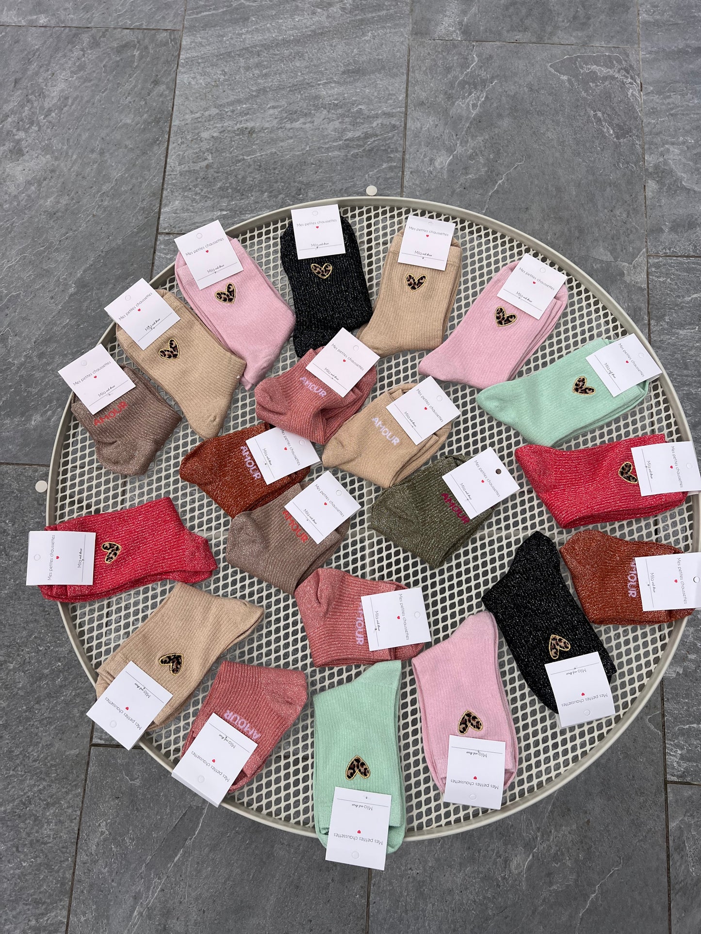 Chaussettes paillettes Coeur