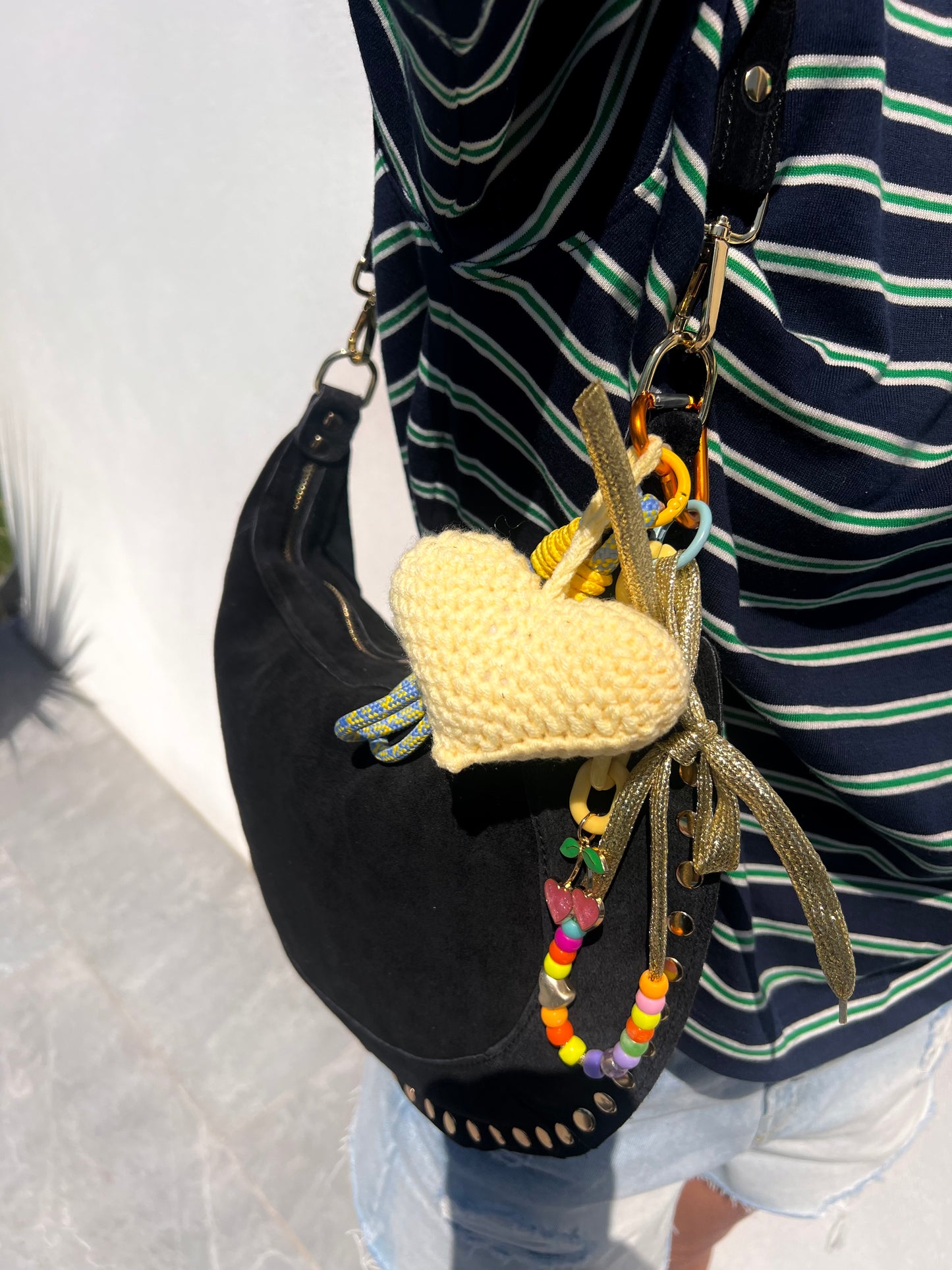 Bijoux de sac Coeur jaune